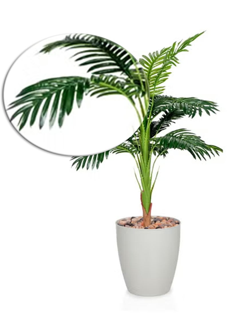 Alrassi 115 cm Artificial Palm Tree – Realistic Natural Look with Elegant Light Grey Pot for Indoor Decoration - Image 3